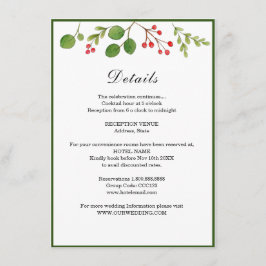 冬の緑の冬 / ホリデー ウェディングの詳細 エンクロージャーカード