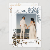 冬の緑の切り出しホリデーフォトカード シーズンカード (正面/裏面)