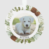 冬の緑の初めてのクリスマス写真オーナメント オーナメント (裏面)