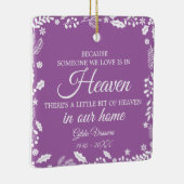 冬の緑の天国で撮影した紫 セラミックオーナメント (右)