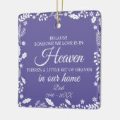 冬の緑の天国の写真の人 セラミックオーナメント (左)