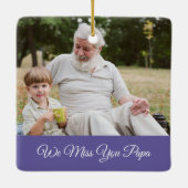 冬の緑の天国の写真の人 セラミックオーナメント (裏面)