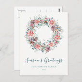 冬の緑の季節のご挨拶 ポストカード (正面/裏面)