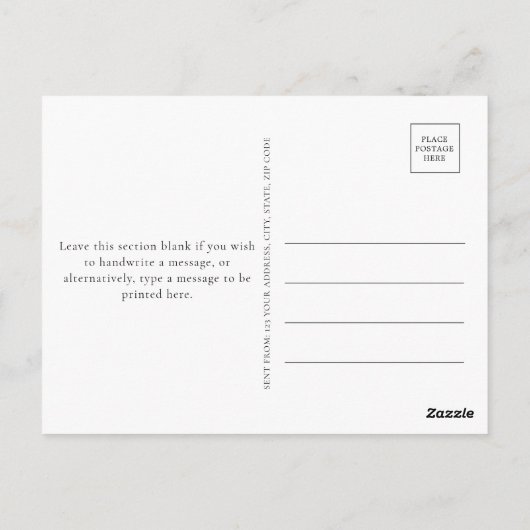 冬の緑の季節のご挨拶 ポストカード (裏面)