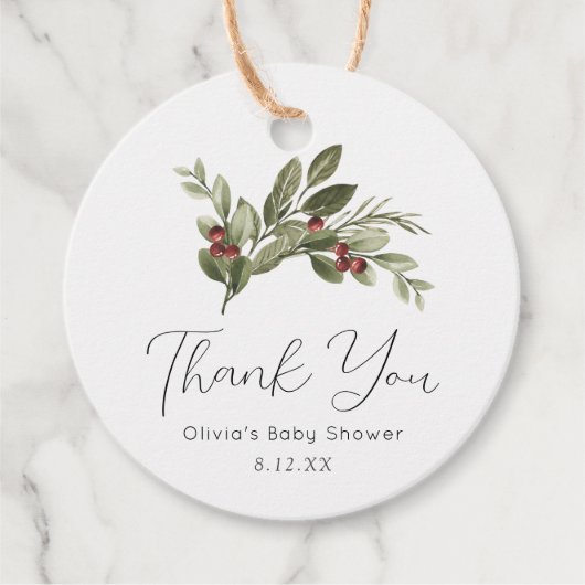 冬の緑の感謝タグ フェイバータグ (正面)