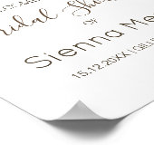 冬の緑の松のウェルカムサイン ブライダルシャワー ポスター (角)