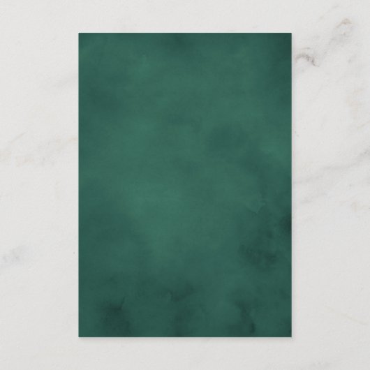 冬の緑の松コーンウェディングレセプション エンクロージャーカード (裏面)