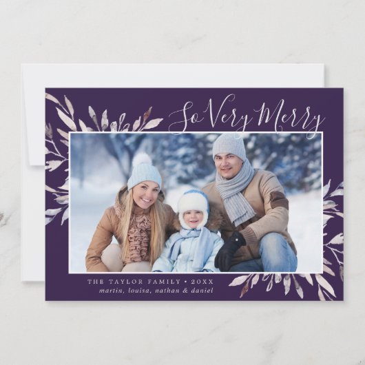 冬の緑の梅そう非常に風景メリー写真 シーズンカード (正面)