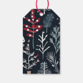 冬の緑の植物性メリークリスマス ギフトタグ (裏面)