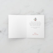 冬の緑の水のカラーグリーティング シーズンカード (内部)