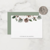 冬の緑の水のカラー名前をカスタムする ノートカード (正面/裏面インサイチュ)