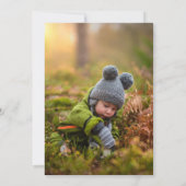 冬の緑の水彩写真クリスマスツリー カード (裏面)