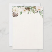 冬の緑の男の子バプテスマ1st誕生日パーティー 招待状 (裏面)