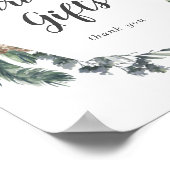 冬の緑の結婚式のカードとギフトサイン ポスター (角)