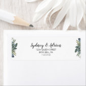 冬の緑の結婚式の招待差出人住所 ラベル (インサイチュ)