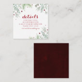 冬の緑の結婚詳細カード エンクロージャーカード (正面/裏面)