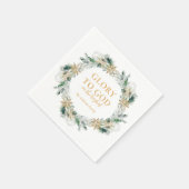 冬の緑の聖書聖句クリスマス スタンダードカクテルナプキン (角)