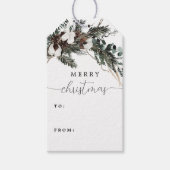冬の緑の花束クリスマスギフトタグ ギフトタグ (正面)