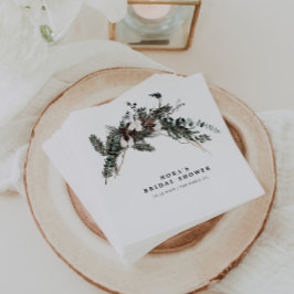 冬の緑の花束 スタンダードカクテルナプキン