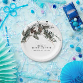 冬の緑の花束 ペーパープレート (パーティー)