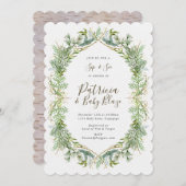 冬の緑の草木は招待状をすすり、見ます 招待状 (正面/裏面)