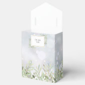 冬の緑の葉のブライダルシャワー フェイバーボックス (オープン)