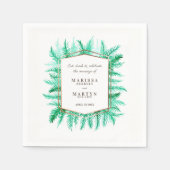 冬の緑の葉の水の色結婚の スタンダードカクテルナプキン (正面)