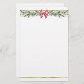 冬の緑の葉松の文房具 便箋 (正面/裏面)