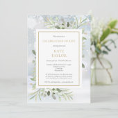 冬の緑の葬儀お祝い 招待状 (スタンド正面)