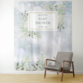 冬の緑の赤ちゃんシャワー写真ブース背景 タペストリー (インサイチュ)