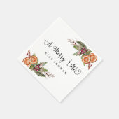 冬の緑の赤ちゃんシャワー スタンダードカクテルナプキン (角)