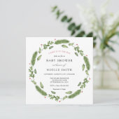 冬の緑の赤ちゃんシャワー 招待状 (スタンド正面)