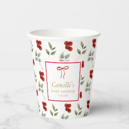 冬の緑の赤ちゃんシャワー 紙コップ