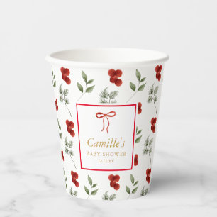 冬の緑の赤ちゃんシャワー 紙コップ