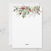 冬の緑の赤ベリーバードクリスマス シーズンカード (裏面)