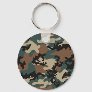 冬の緑の迷彩柄Keychain キーホルダー