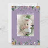 冬の緑の雪のオーバーレイ写真ホリデーカード シーズンカード (正面)