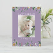 冬の緑の雪のオーバーレイ写真ホリデーカード シーズンカード (スタンド正面)