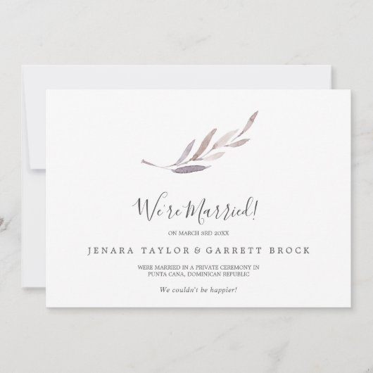 冬の緑の駆け落ち宣言 案内状 (正面)