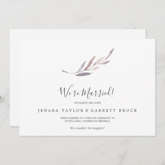 冬の緑の駆け落ち宣言 案内状 (正面/裏面)