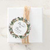 冬の緑の ブライダルシャワー エレガントなギフトタグ フェイバータグ (インサイチュ)