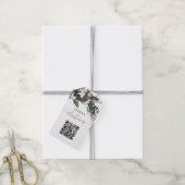 冬の緑のQRコードクリスマス ギフトタグ (より糸付き)