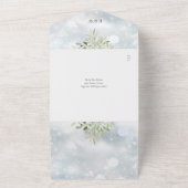 冬の緑のQRコードモノグラム結婚ズ オールインワン招待状 (外側)