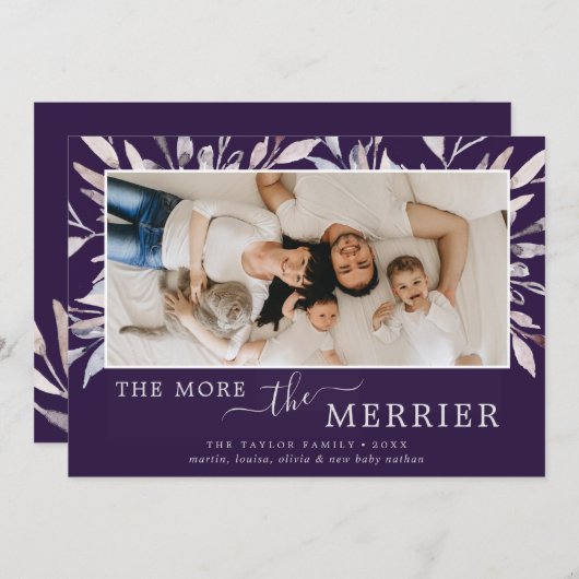 冬の緑より多くのメリーベビー誕生 シーズンカード (正面/裏面)