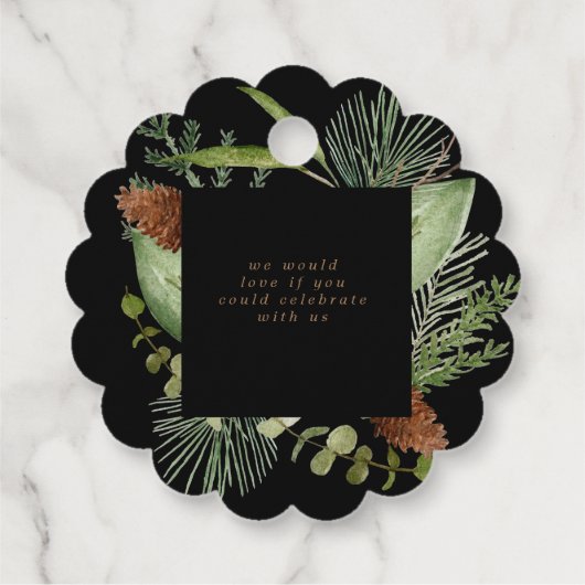 冬の緑エレガントが日を守る フェイバータグ (裏面)