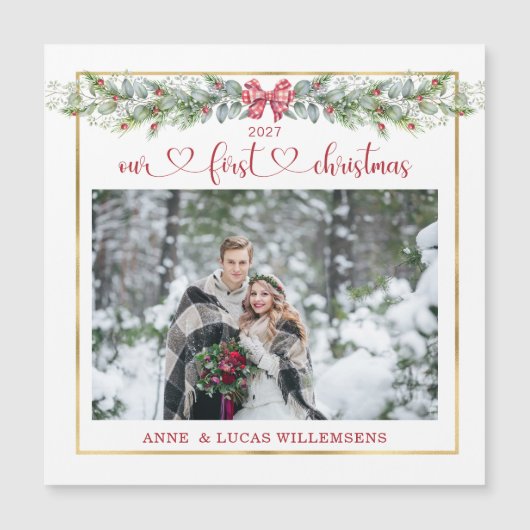 冬の緑クリスマス結婚の写真 (正面)