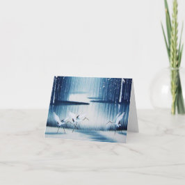 冬の緑サンキューノートカード サンキューカード