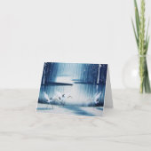 冬の緑サンキューノートカード サンキューカード (正面)