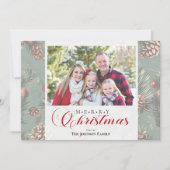 冬の緑メリークリスマスファミリーの写真 シーズンカード (正面)