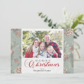 冬の緑メリークリスマスファミリーの写真 シーズンカード (スタンド正面)
